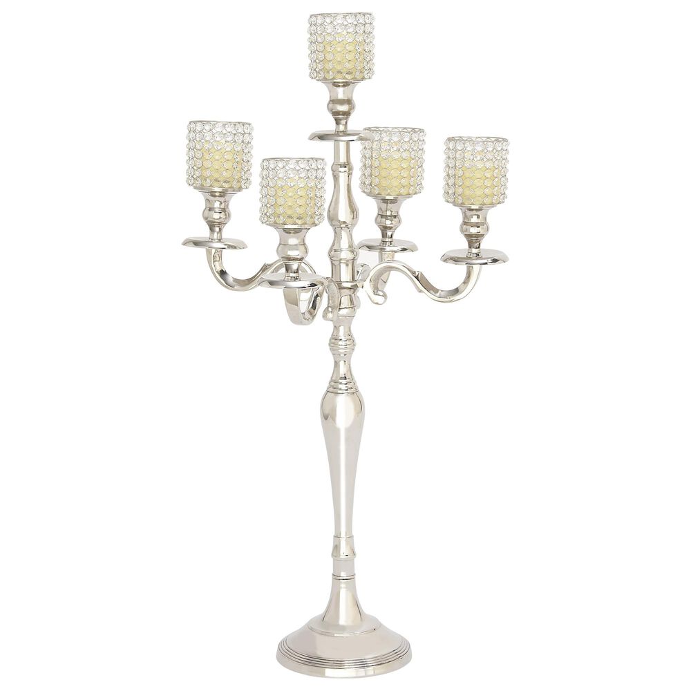 Maple and Jade 15&quot; x 29&quot; Hurricane Lamp in Silver, , large
