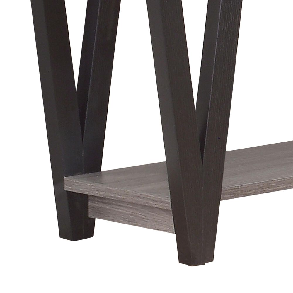 Pacific Landing Higgins V-Shaped Sofa Table in Black and Antique Grey, , large
