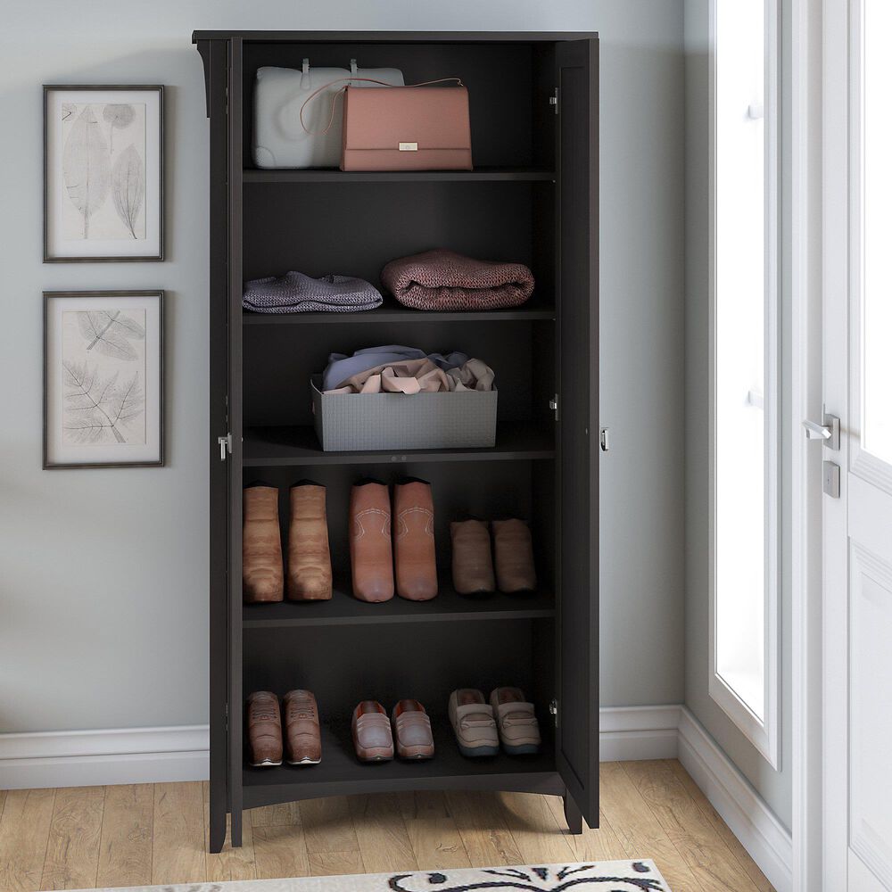 Bush Salinas Tall Storage Cabinet in Vintage Black, , large