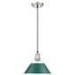Golden Lighting Orwell 1-Light Medium Pendant with Pine Green Shade in Pewter, , large