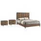 Crown Mark Nyomi Queen Panel Bed with Two Nightstands in Light Brown, , large