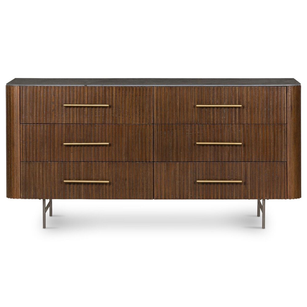 Four Hands Fletcher 6 Drawer Dresser Only in Terra Brown Oak, , large