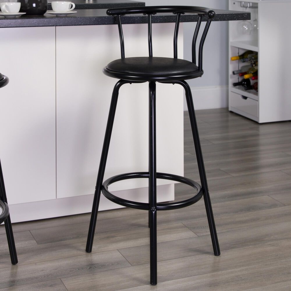 Flash Furniture Swivel Barstool in Black, , large