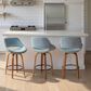 LumiSource Fabrico 26" Swivel Fixed-Height Counter Stool with Charcoal Fabric Upholstery in Black and Walnut (Set of 2), , large