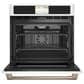 Cafe 30"" Built-In Convection Single Wall Oven with Brushed Bronze Handle in Matte White, , large