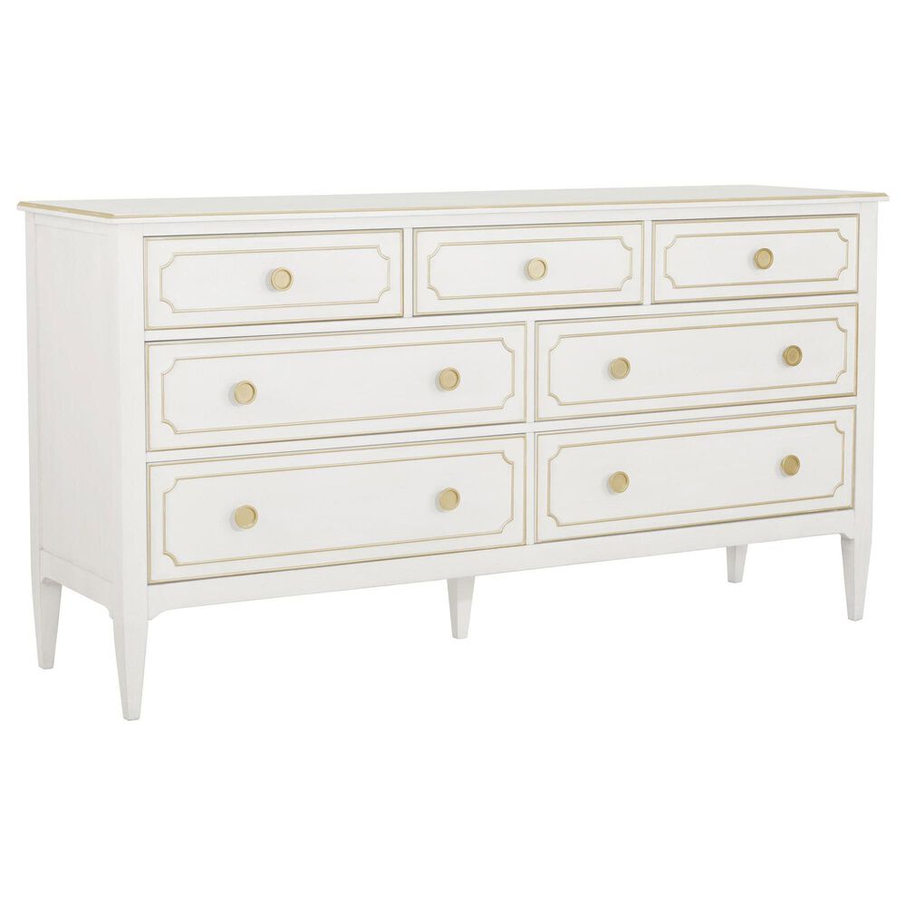 Fairfield Chair Camille 7 Drawer Dresser in Linen and Antique Gold, , large