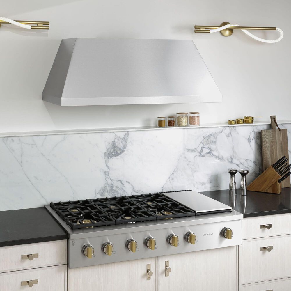 Monogram 48&quot; Professional Gas Rangetop with 6 Burners and Griddle in Stainless Steel, , large