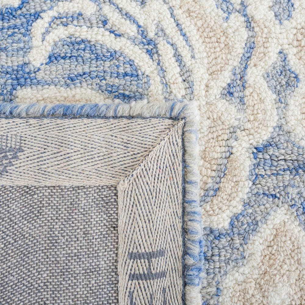 Safavieh Micro-Loop MLP532M 2&#39;3&quot; x 13&#39; Blue and Ivory Runner, , large
