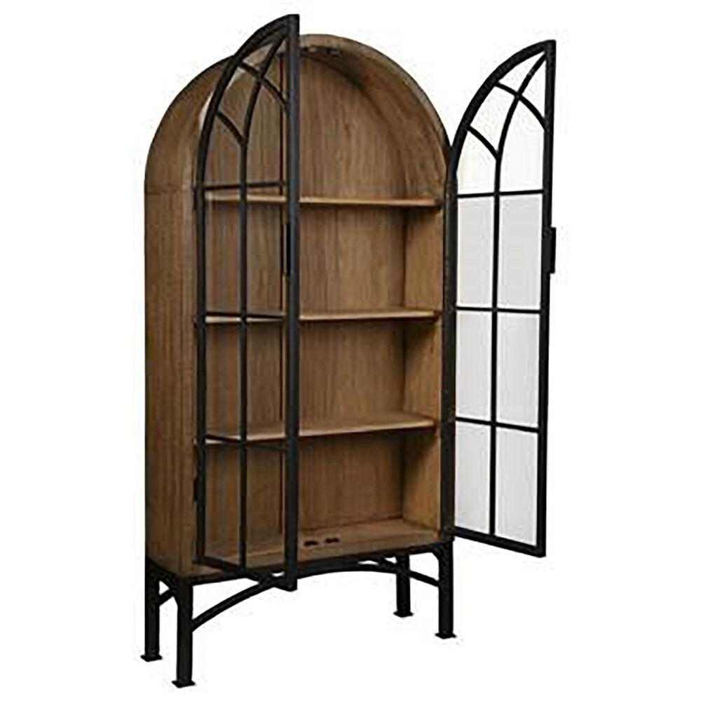 Nest Home Collections Victoria China Cabinet in Antique Natural and Black, , large