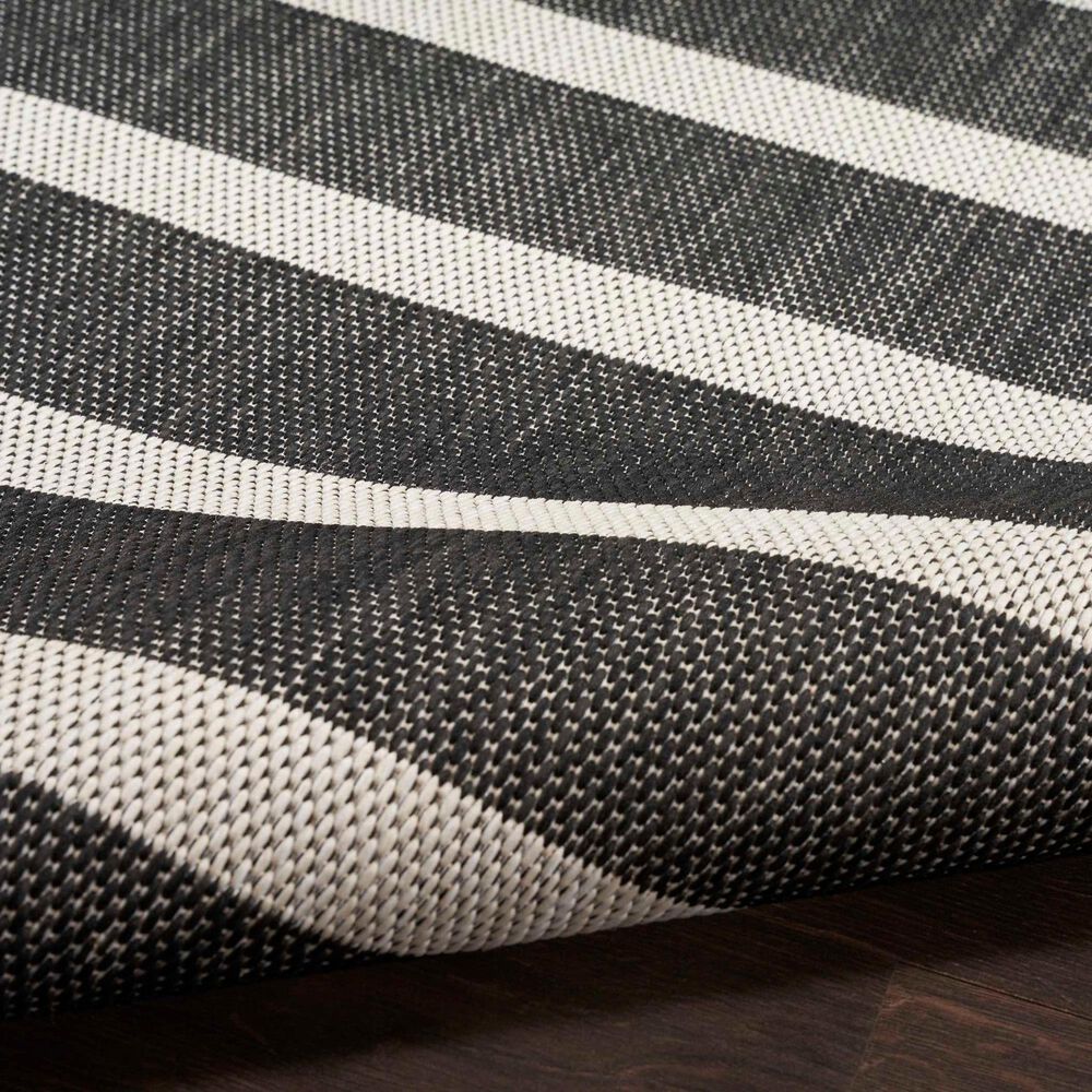Nourison Positano POS03 Black and Ivory 7&#39; x 10&#39; Indoor/Outdoor Area Rug, , large
