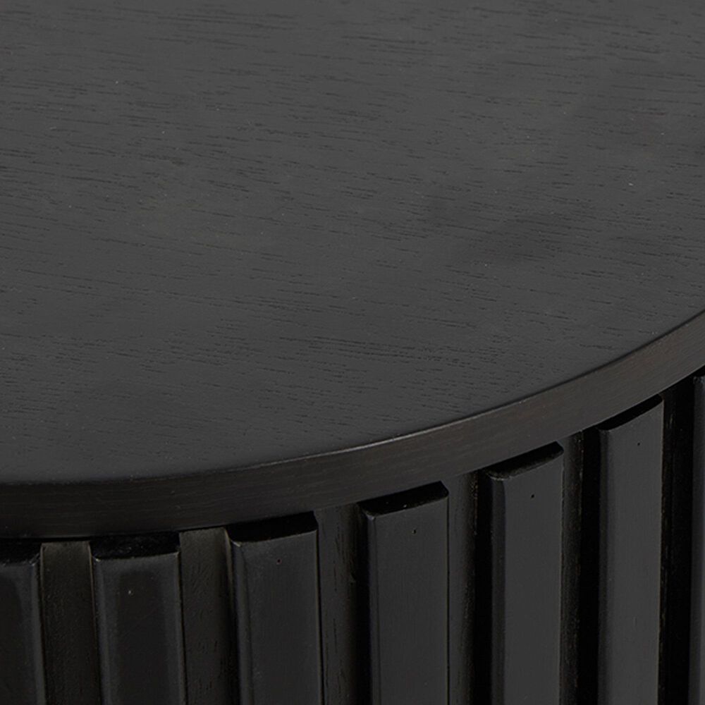 Maple and Jade Ribbed Storage End Table with Slatted Base in Black, , large