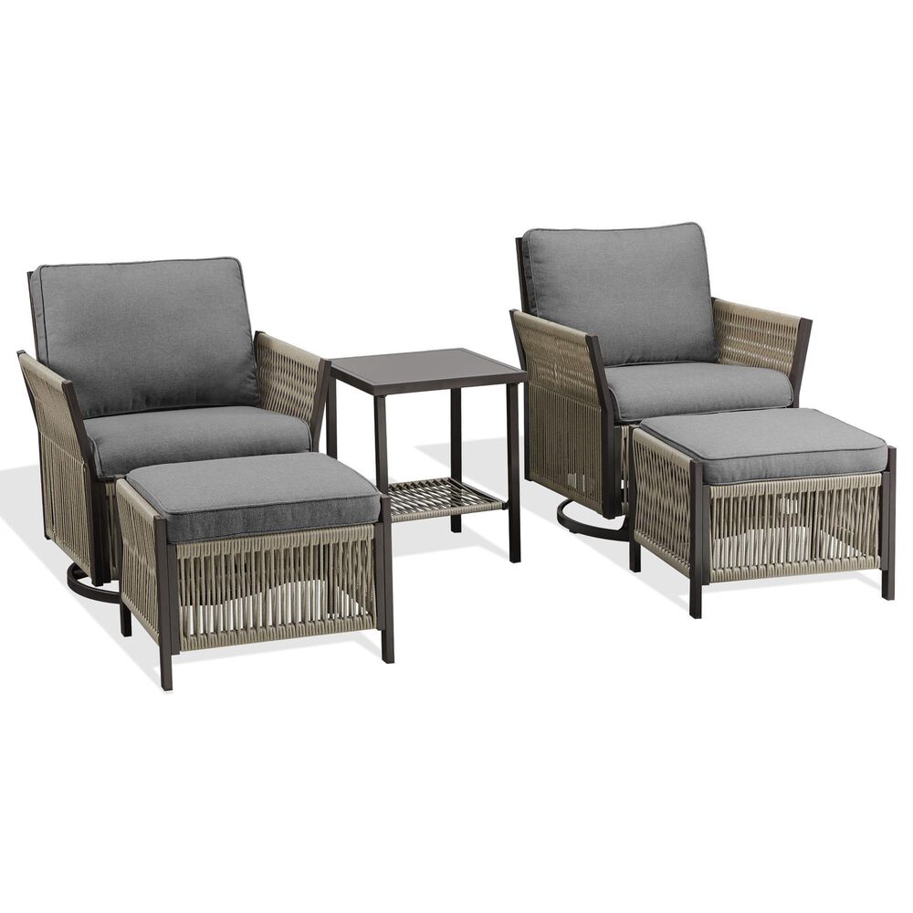 Sunwell Garden Chat Set in Dark Grey (Set of 5), , large