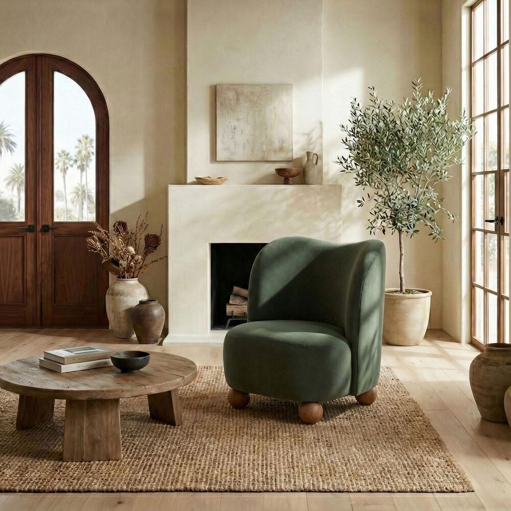 Safavieh Rodolfo Accent Chair in Olive Green, , large