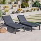 Hearth and Haven Navan Outdoor Foldable and Stackable Chaise Lounge in Dark Grey (Set of 2), , large