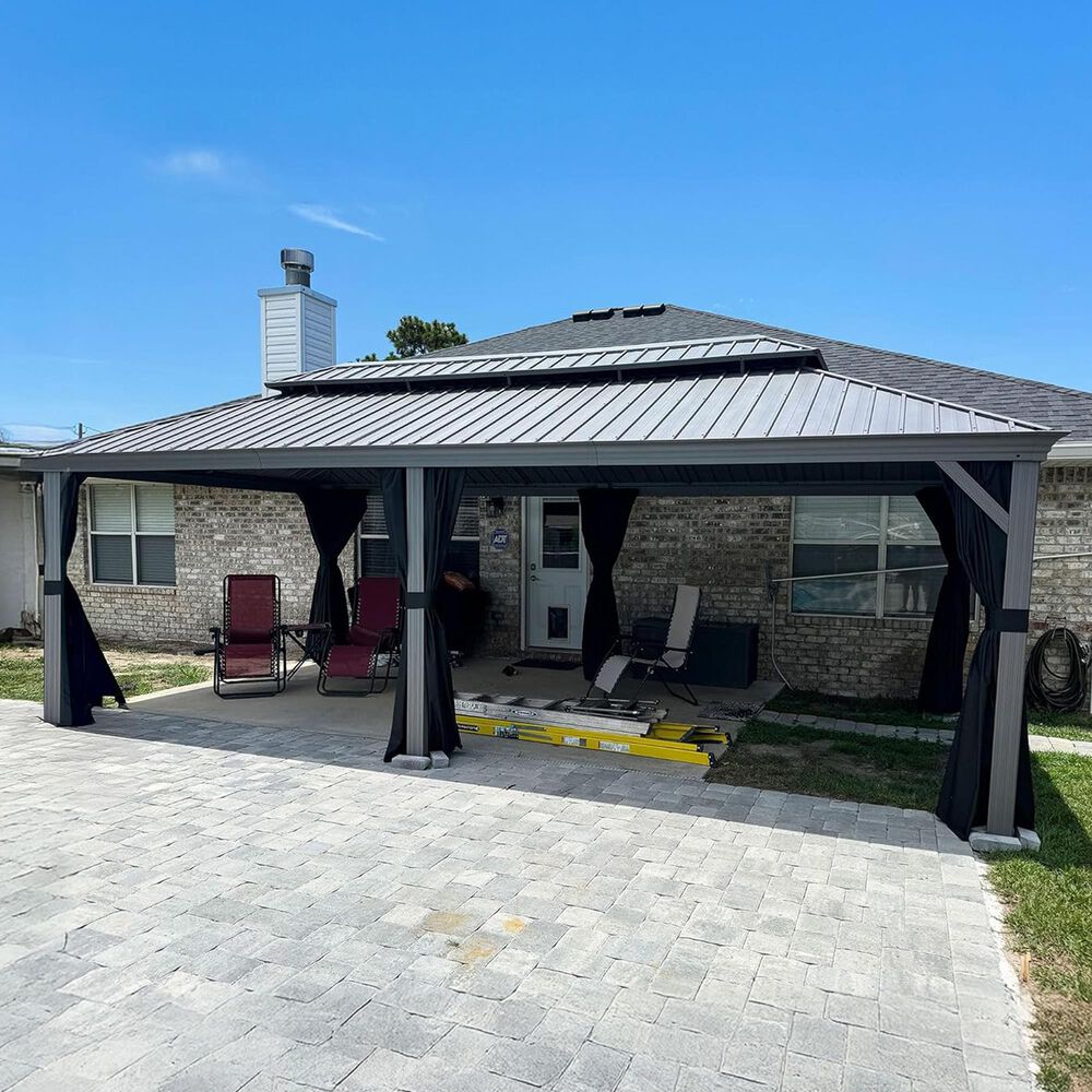 HOMLUX Luxury  Hard Top Gazebo in Light Grey, , large