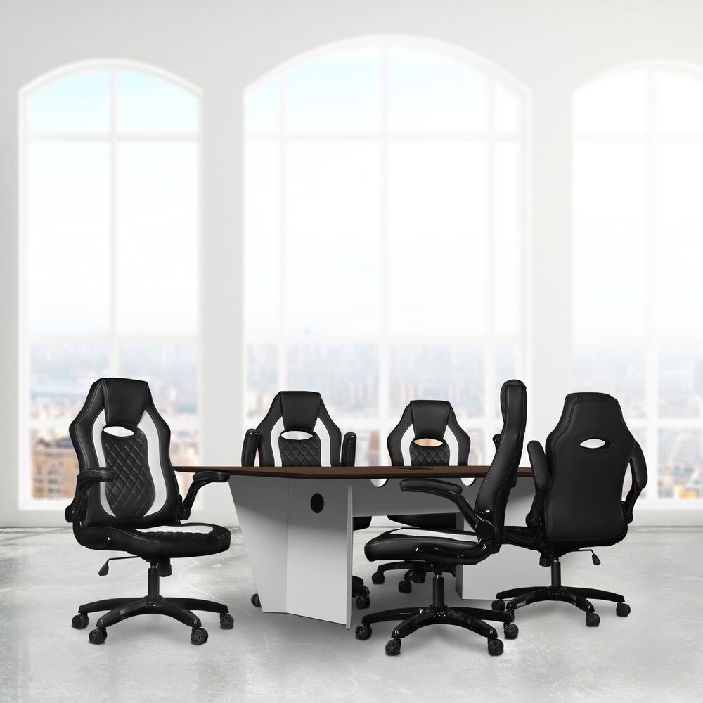Regency Global Sourcing Array 96" Conference Table in White and Neo Walnut, , large