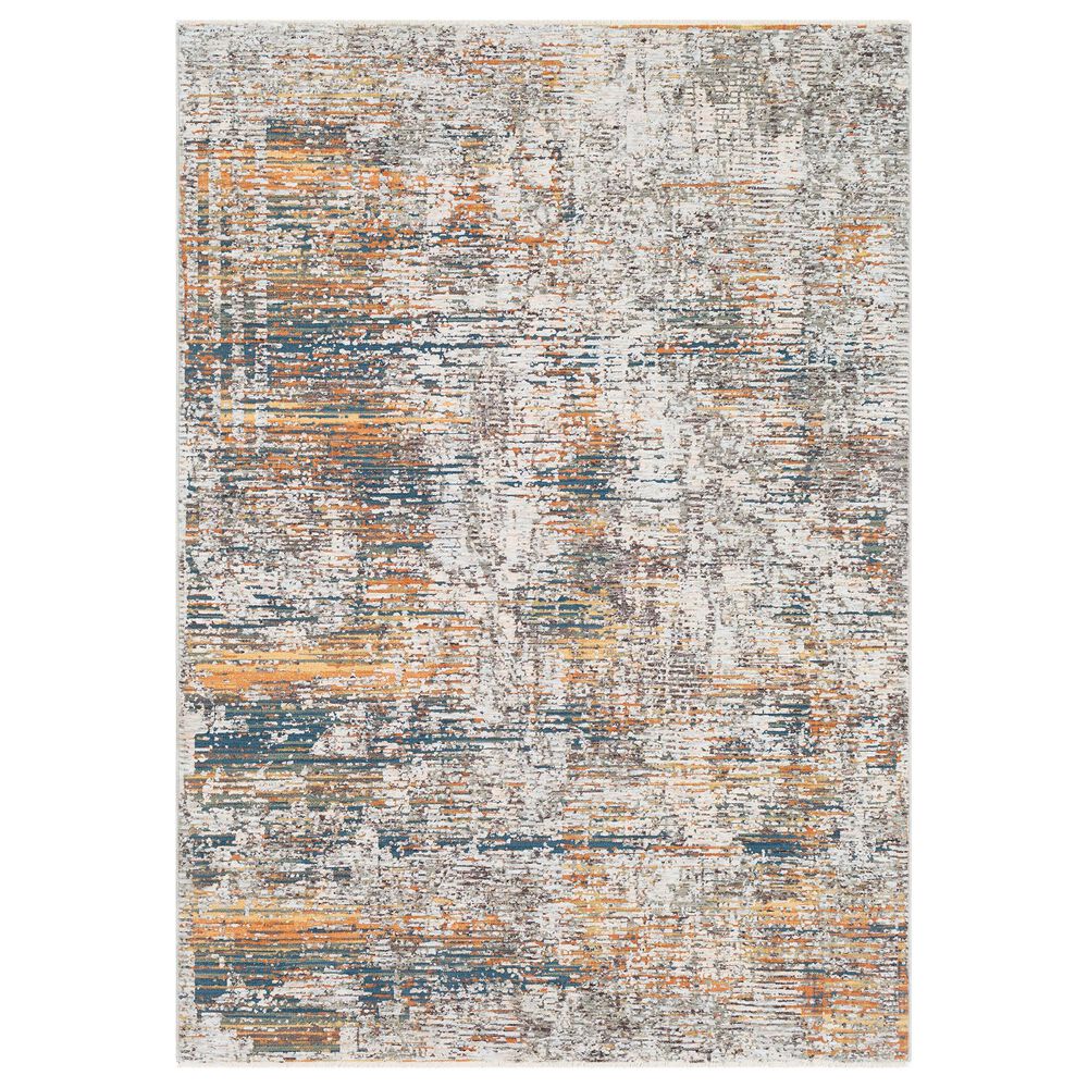 Surya Presidential PDT-2305 3"3" x 5" Blue, Gray and Orange Area Rug, , large
