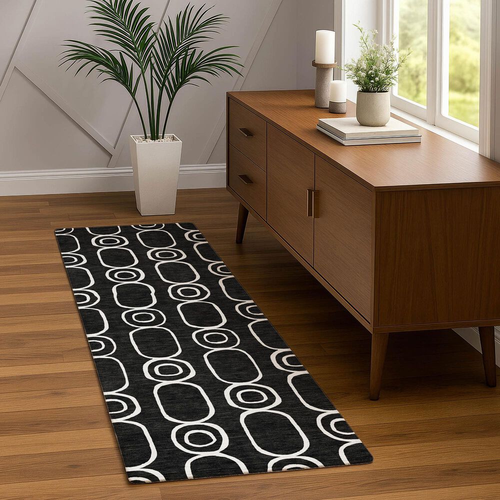 Dalyn Rug Company The Reserve TR6 Black 2&#39;3&quot; x 7&#39;6&quot; Indoor/Outdoor Runner, , large