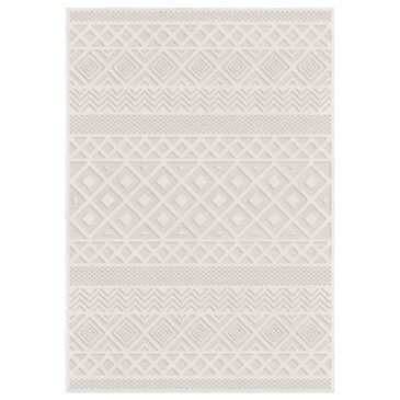 Orian Boucle" Coastal Diamond 3"11" x 5"5" Natural Indoor/Outdoor Area Rug, , large