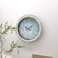 Maple and Jade 17" Wall Clock in Distressed White and Blue, , large