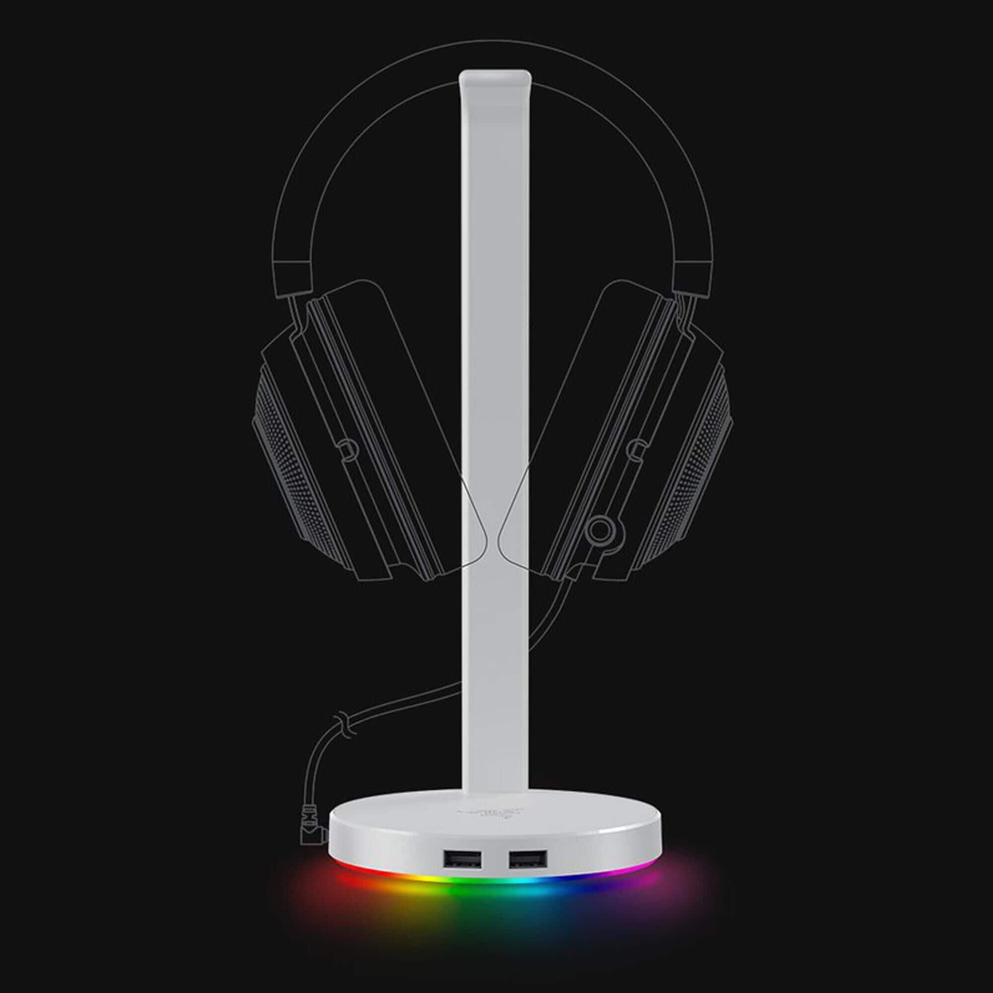 Razer headphone stand store white