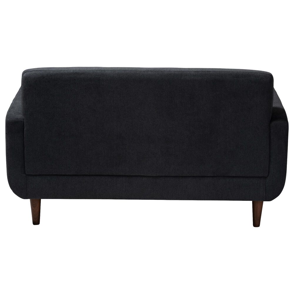 Baxton Studio Allister Stationary Loveseat in Dark Grey, , large