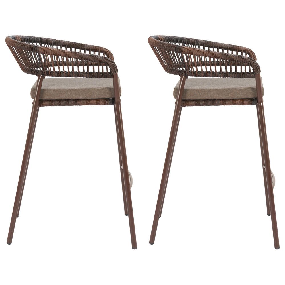 Zuo Modern Skye Patio Barstool in Brown (Set of 2), , large