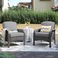 HOMLUX 27" Patio Single Chair in Dark Grey (Set of 2), , large