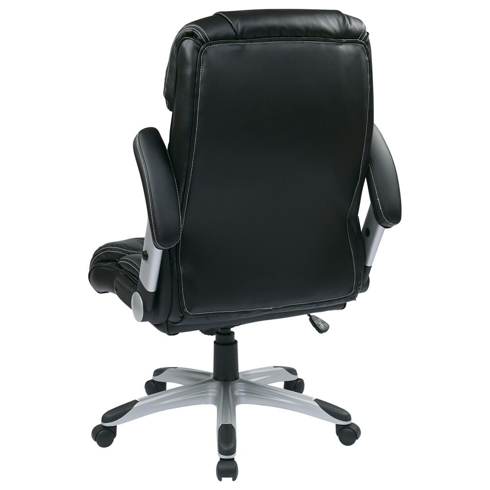 OSP Home Executive Bonded Leather Chair with Black Cushion, , large