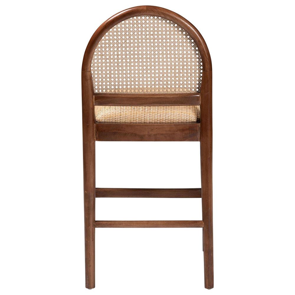 Baxton Studio Maryland Counter Stool in Natural and Walnut Brown, , large