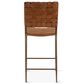 Home Trends & Design 17" Counter Stool with Brown Top Grain Leather, , large