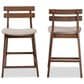 Baxton Studio Larine Counter Stool with Light Grey Cushion in Walnut (Set of 2), , large