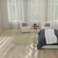 Nourison Courtyard Ivory and Green 4" Round Indoor/Outdoor Area Rug, , large