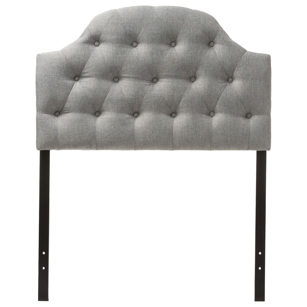 Baxton Studio Morris Twin Upholstered Headboard in Grey, , large