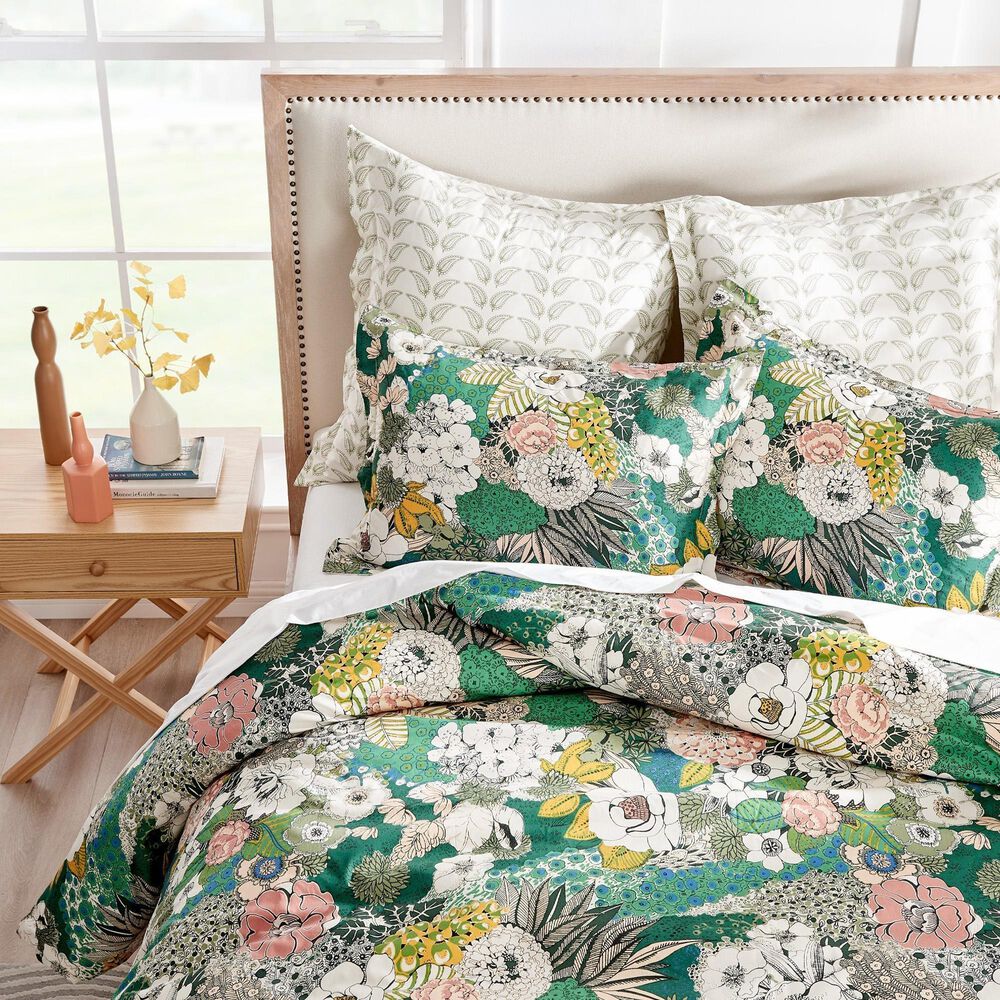 Levtex Bettina Twin Duvet Cover in Teal, Blue, Green, Mauve and Cream, , large