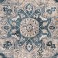 Surya Cardiff CDF-2307 Deep Teal, Blue, Light Gray, Medium Gray, Charcoal and Camel 6"7" Round Area Rug, , large