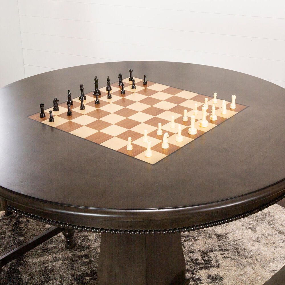 SUNSET Vegas 5-Piece Round Game Table Set in Smoke Gray, , large