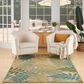 Nourison Aloha Nature 12" x 15" Green and Multicolor Indoor/Outdoor Area Rug, , large