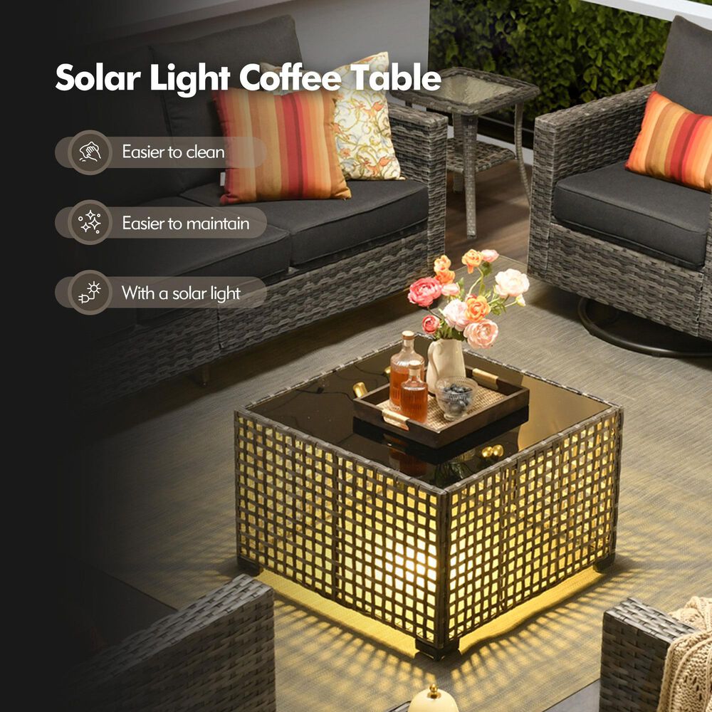 HOMLUX 6-Piece Outdoor Sofa Set in Black, , large
