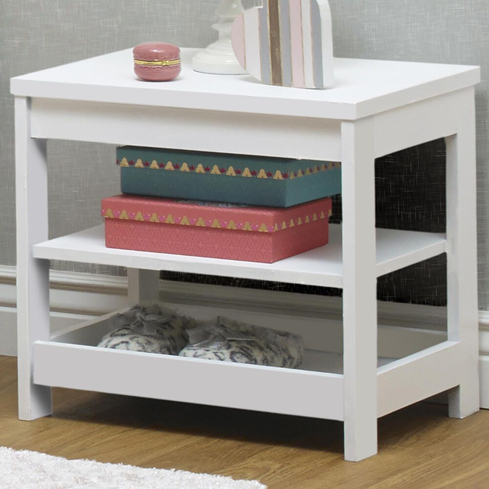 Sorelle Sierra 2 Shelf Nightstand in White, , large