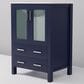 Lexora Home Volez 24" Single Bathroom Vanity in Navy Blue with 2 cm White Ceramic Top and Rectangular Sink, , large