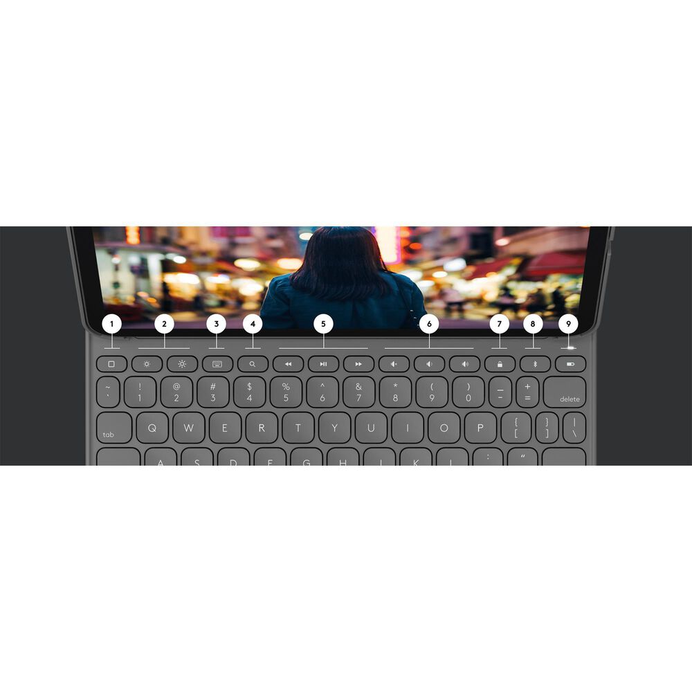 Logitech Slim Folio Keyboard Case for Apple iPad 10th Generation in Oxford Grey, , large
