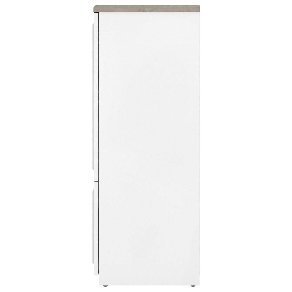 Bush Fairview 3-Piece Office Desk and File Cabinet Set in Shiplap Gray and Pure White, , large