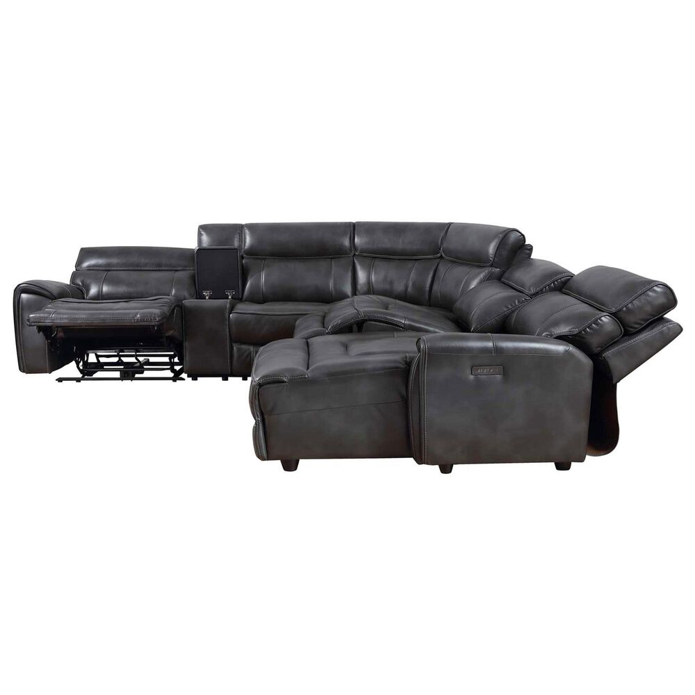 Steve Silver Provo 6-Piece Dual Power Chaise Sectional in Smoked Grey, , large