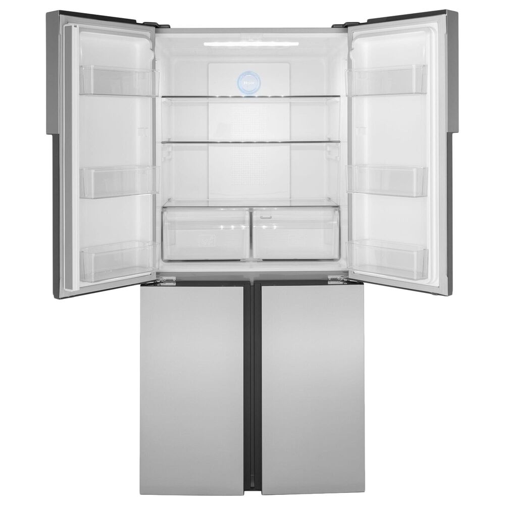 Haier 16.4 Cu. Ft. Counter Depth Quad Door Refrigerator in Stainless Steel, , large