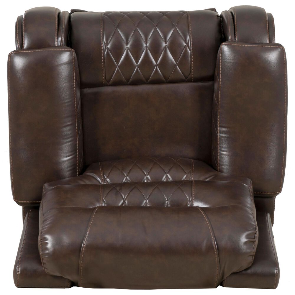 Linon Home Decor Barrett Power Glider Recliner in Rich Brown, , large