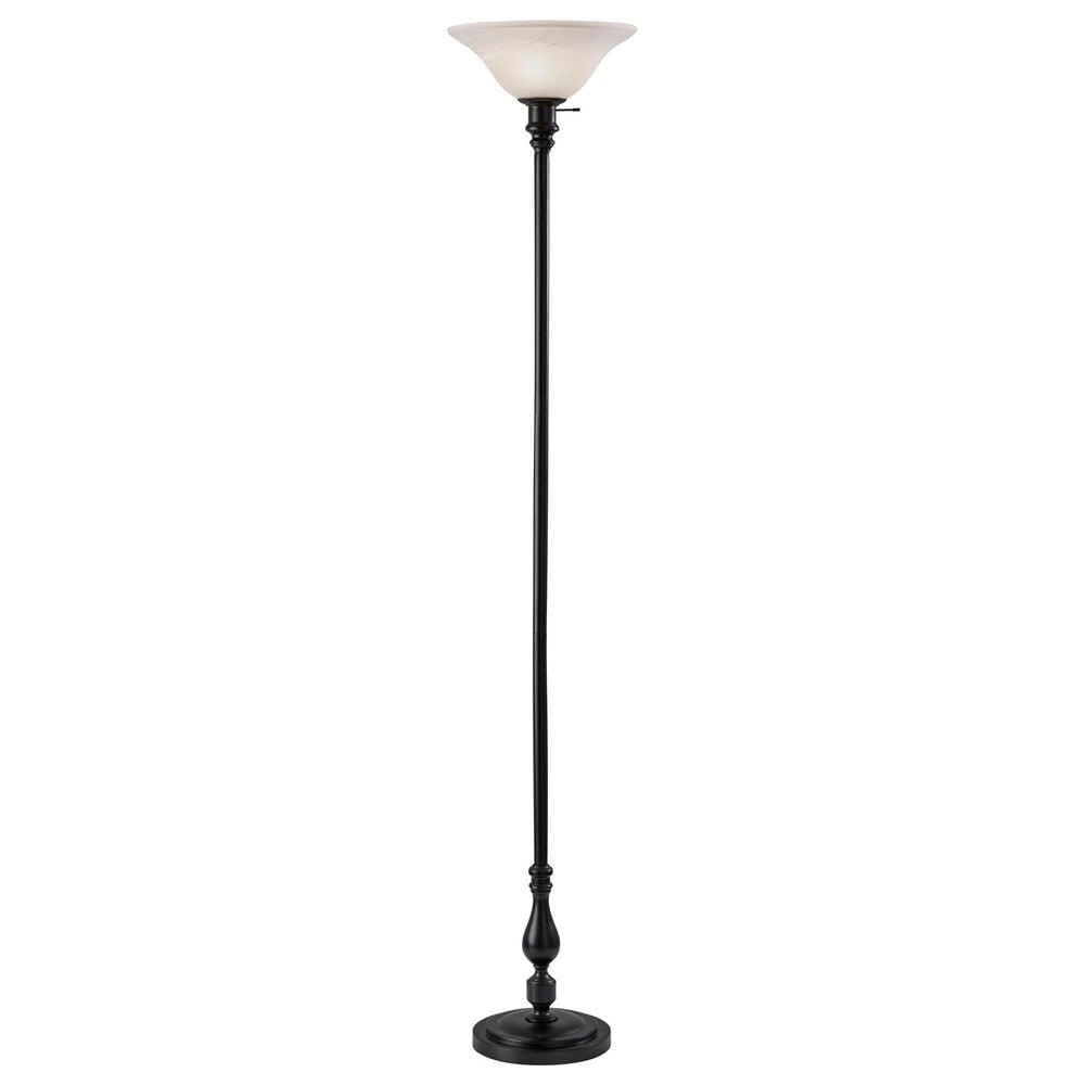 Adesso Claret Torchiere Floor Lamp in Black, , large