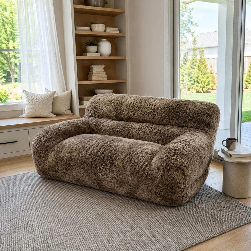 Hearth and Haven Stationary Sofa in Dark Brown, , large