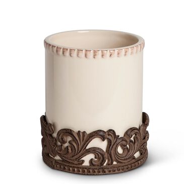The Gerson Company GG Collection Ceramic Utensil Holder with Metal Base in Cream, , large
