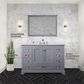 Lexora Home Dukes 48" Single Bathroom Vanity in Dark Grey with 2 cm White Carrara Marble Top and Rectangular Sink, , large